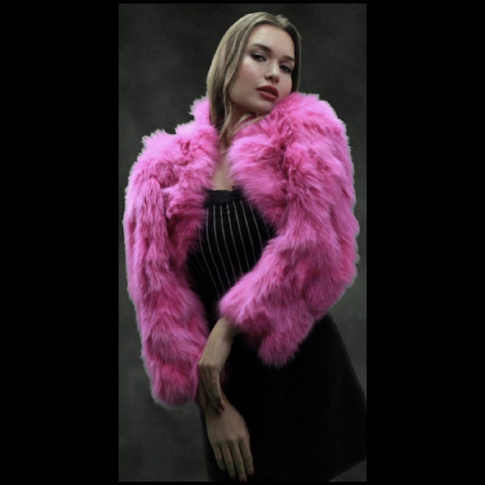 Pink Fox Fur Jacket